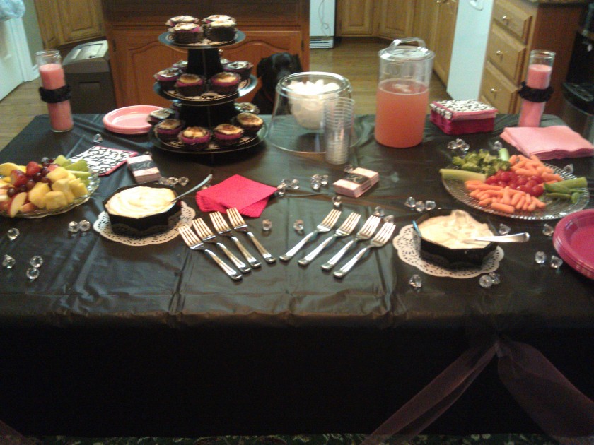 I was in charge of the food and drinks for the lingerie shower/bachelorette party.  I think it turned out pretty well!